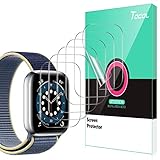 TOCOL 6 Stück Schutzfolie kompatibel mit Apple Watch Series 6 SE 5 4 44mm Series 7 45mm Klar HD Weich TPU Folie Nicht Glas Blasenfreie Kompatibel mit Hülle Display