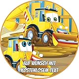 Tortenaufleger Geburtstag Tortenbild Zuckerbild Oblate Motiv: Cartoon Bagger (Oblatenpapier)