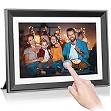 32GB WLAN Digitaler Bilderrahmen 10 Zoll, Rokurokuroku Elektronischer Bilderrahmen IPS Touchscreen, Unbegrenzte Übertragung, Teilen Fotos Videos über APP & E-Mail, Einfach Einzurichten, Auto-Drehung