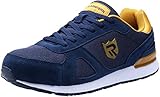 LARNMERN Sicherheitsschuhe Herren Damen, SRC rutschfeste Schuhe Arbeitsschuhe mit Stahlkappe Sportlich Schutzschuhe (45 EU Blau)