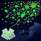 tataback Leuchtsterne Selbstklebend, 843 Pcs Sternenhimmel Aufkleber Wandtattoos Leuchtende Astronaut Leuchtsterne Kinderzimmer, Leuchtsterne Wandsticker für Kinder, Schlafzimmer, Dek