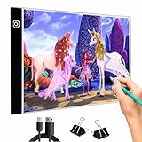 BTGGG A4 Leuchttisch Kinder a4 Lightpad Dimmbare Helligkeit LED Leuchtkasten Leuchtplatte mit USB Kabel Zeichenbrett zum Diamond Painting M