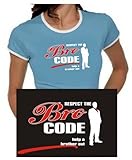 Coole-Fun-T-Shirts The BRO Code ! How i met Your Mother - Girly Ringer hellblau, Gr.M