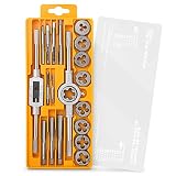 Hi-Spec 20-teiliger Metrischer Gewindeschneidsatz DIY Tapered & Stecker Handgewindebohrer, Schneiden, Gewinde, Formierung, Gewindestrehlwerkzeugkasten für Heimwerker, Garage & Werk