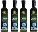 Sunnati® Bio Schwarzkümmelöl Gefiltert kaltgepresst 100% rein 1000ml (4x250ml)