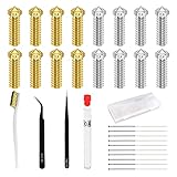 Usongshine 3D Drucker Düsen/Nozzle Volcano Set (16 Stück) - 8x Messingdüsen 8x Edelstahldüsen - 1,75 Filament - für 3D-Drucker z. B. Artillery Genius/Sidewinder X1