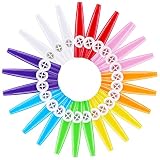 RETYLY 24 Stücke Kunststoff Kazoos 8 Bunte Kazoo Musikinstrument, Guter Begleiter Für Gitarre, Ukulele, Violine, Klavier Tastatur, Gro？es Geschenk Für Musik Liebhaber (24 Stück)