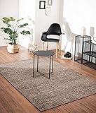 the carpet Bari Moderner Vintage Teppich mit klassischen Elementen, Designer Teppich, Super Flach, Used Look,Kräftige Farben, Beige 120x170
