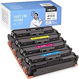 myCartridge SUPRINT Kompatibel 410A 410X CF410A Toner (mit Chip) für HP 410A HP Color Laserjet Pro MFP M477fdw M477fdn M477fnw M452dw M377dw M452nw M452dn (Schwarz/Cyan/Magenta/Gelb)