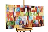 KunstLoft® Acryl Gemälde 'Eine Hommage ans Leben' 140x70cm | original handgemalte Leinwand Bilder XXL | Abstrakt Bunt Bunt | Wandbild Acrylbild Moderne Kunst einteilig mit R