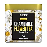 BLUE TEA - Reiner Kamillenblumentee - 30 Pyramidenteebeutel - Premium-Zinnverpackung | Kräutertee für besseren Schlaf und Ruhe - Plastikfrei - GVO-frei - G