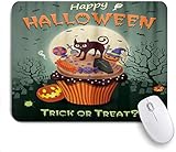 Wincan Mauspad, Halloween Nacht Grab Laterne Kürbis Süßigkeiten Kuchen Geist, Customized Mousepad rutschfeste Gummi Gaming Mauspad Rechteck Mauspads für Computer Laptop