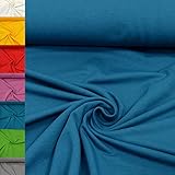 MAGAM-Stoffe Hanno French Terry Uni Sweat Stoff Oeko-Tex Meterware 50cm (10. Petrol)