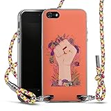DeinDesign Carry Case kompatibel mit Apple iPhone 5s Hülle mit Band Handykette zum Umhängen bunt Statement B