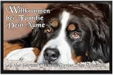 Klebespatz Fußmatte Berner Sennenhund 01 mit Namen Bild individuell Schmutzfangmatte Türmatte Schmutzmatte Motivfußmatte Fussmatte Napfunterlage Hundematte Bootsmatte Hund Willkommen 60 x 90