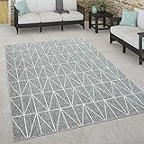 Paco Home In- & Outdoor Teppich, Terrasse u. Balkon, Wetterfest Skandinavischer Stil, Grösse:120x170 cm, Farbe:G