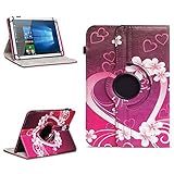 NAUC Odys Thor 10 Plus 3G Robuste Universal Tablet Schutzhülle aus Kunstleder Hülle Tasche Standfunktion 360° Drehbar Motiven Cover Case, Farben:Motiv 2