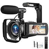 Videokamera 2.7K Camcorder 30MP 30FPS IR Night Vision Vlogging Kamera 3.0 Inch IPS Screen 16X Zoom Camcorder Full HD with Remote Control, Microp