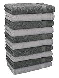 Betz 10 Stück Gästehandtücher Premium 100% Baumwolle Gästetuch-Set 30x50 cm Farbe Silberg