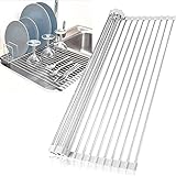 Abtropfgestell Küchenspüle, Abtropfgitter Größere Küche Dish Drain Racks Faltbar Leicht Verstaubar Anti Rutsch Matte Stilvolles Abtropfgestell Spü