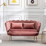 ADFBL Modernes Sofa, Doppelcouch, 2-Sitzer-Sofa, gepolstert, Wannensessel mit goldenen Metallbeinen für W