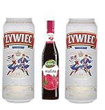 11er Żywiec Dosen 0,5l 5,6% Alk und 1 Himbeer Sirup, Bier aus Polen, polnische Sp