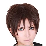 COSPLAZA Cosplay Wigs Kostüme Perücke Attack on Titan Eren Jaeger kurz Dunkelbraun Heat R