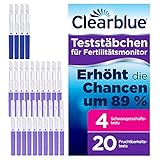 Kinderwunsch-Fertilitätskit-Nachfüllpackung für Clearblue Fertilitätsmonitor Advanced: 20 Fruchtbarkeits- / Ovulationstests & 4 Schwang