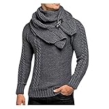 KAIXLIONLY Rollkragenpullover Herren Casual Neck Wrap Kopf Langarm Pullover Herren Rollkragen Pullover Langarmshirts Sweater Freizeit Slim Basic M