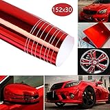 BangShou Spiegel Vinyl Wrap Film Auto Schutzfolie Universal Lackschutzfolie Lackschutzfolie DIY Auto Folie 152 x 30cm (Rot Spiegel Autofolie)