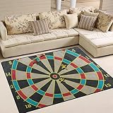 HJKGSX Teppich Dartscheibe Muster Flanell rutschfest Weicher Kurzflor Teppich modern für Wohnzimmer, Schlafzimmer, Kinderzimmer und Arbeitszimmer 100 x 150