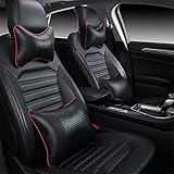 Leder Auto Lendenwirbelstütze Kissen Rückenkissen - Lindert Ischias Steißbein Rückenschmerzen - Ergonomie Orthopädisches Haltungskissen Für Bürostuhl & Autositz & Sofa Oder Liege ( Color : Black )