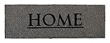Fußmatte Fußabtreter Fußabstreifer Schmutzfangmatte Sauberlaufmatte mit Aufschrift 'Home' | Gummi | Kokos | Grau | 26x75