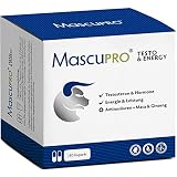 MASCUPRO® TESTO & ENERGY - 180 hochdosierte Testosteron Kapseln - MACA + ZINK, Ginseng, Pinienrinde + L-Arginin & C