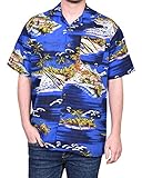 Hawaii-Hemd für Herren, Junggesellenabschied, kurzärmelig, Strand, Palme, Erwachsene, Kostüm, Hawaii-Top, Moutain-Navy, M