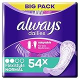 Always Dailies Flexistyle Normal Slipeinlagen Big Pack (54 Stück) extra dünn & flexibel mit dezentem Duft für tägliche Frische, atmungsaktives Design für alle Slip