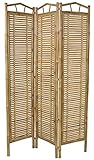 habeig Paravent Raumteiler 180x120 cm aus Bambusholz spanische Wand Trennwand Holzmöbel S