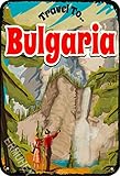 ERMUHEY The Funny Travel to Bulgarien Europe Vintage Retro Poster Wanddekoration Haus Garten Büro Bar Club Fashion Home Wall Decor Man Cave Blechschild 30 x 20