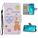 Nadoli Brieftasche Etui für iPhone 8/7 4.7',Smiley Bär Muster Bunt Pu Leder Lanyard Standfunktion Magnetisch Handyhülle Schutzhülle Lederhü