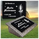 LaserArt24 Granit Grabstein, Grabplatte oder Grabschmuck mit dem Motiv Grabstein-gg31s und Ihrem Text/D