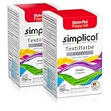 simplicol Textilfarbe expert Mohn-Rot 1703, 2er Pack: Farbe für kreatives, einfaches Färben in der W