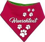 Kleiner Fratz beidseitiges Multicolor Hunde Wende- Halstuch (Fb: pink-Lime) (Gr.3 - HU 36-44 cm) mit Ihrem Wunschtex