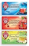 Teekanne Ländertee 3er Set - Schwedische Blaubeere, Italienische Süsskirsche, Chinesischer Sencha (135g)