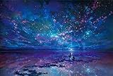 EVERMARKET Holz-Puzzle, 1000 Teile, großes Puzzle-Spiel, Spielzeug, Geschenk, romantisches Sternenmeer, Sternenhimmel, O