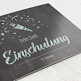 sendmoments Danksagung Einschulung, Schiefer Aquamarin, 5er Klappkarten-Set C6 Querformat, personalisiert mit Wunschtext & persönlichen Bildern, optional mit passenden Design-Umschläg