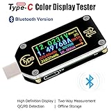 Innovateking-EU Typ-C USB Tester Meter Voltmeter USB Multimeter Spannung Strom USB Spannungsprüfer Bluetooth PD Amperemeter Messgerät 2-Wege 0,96-Zoll IPS Farb LCD Display TC66C