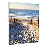 Bilderdepot24 Bild auf Leinwand | Schöner Weg zum Strand H-III in 40x50 cm als Wandbild | Wand-deko Dekoration Wohnung modern Bilder | 201095