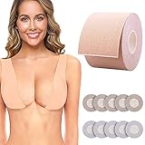 HUHUDAY Klebe BH, Busen Tape, Boob Tape, Bruststraffungsband, Bob Tape und 10-teilige Brustwarzenabdeckungen, Breast Tape, Body Tape für Rückenfreies Kleid Abendkleider, Ballkleid, Hochzeitsk