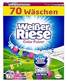 Weißer Riese Color Pulver (70 Waschladungen), Colorwaschmittel extra stark gegen Flecken, ergiebiges Waschpulver, ideal für F