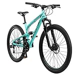 BIKESTAR Fully Aluminium Mountainbike Shimano 21 Gang Schaltung, Scheibenbremse 27.5 Zoll Reifen | 16.5 Zoll Rahmen Alu MTB Vollgefedert | M
